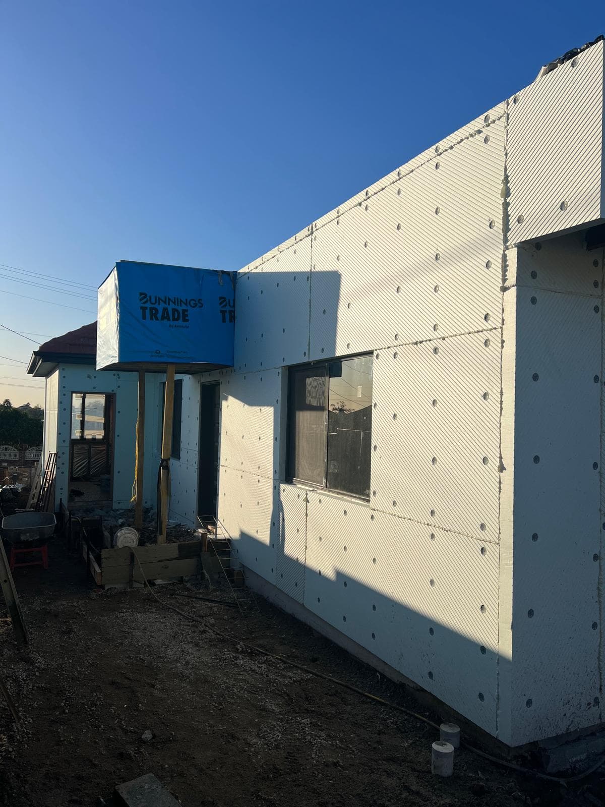 Polystyrene cladding installation in Sydney