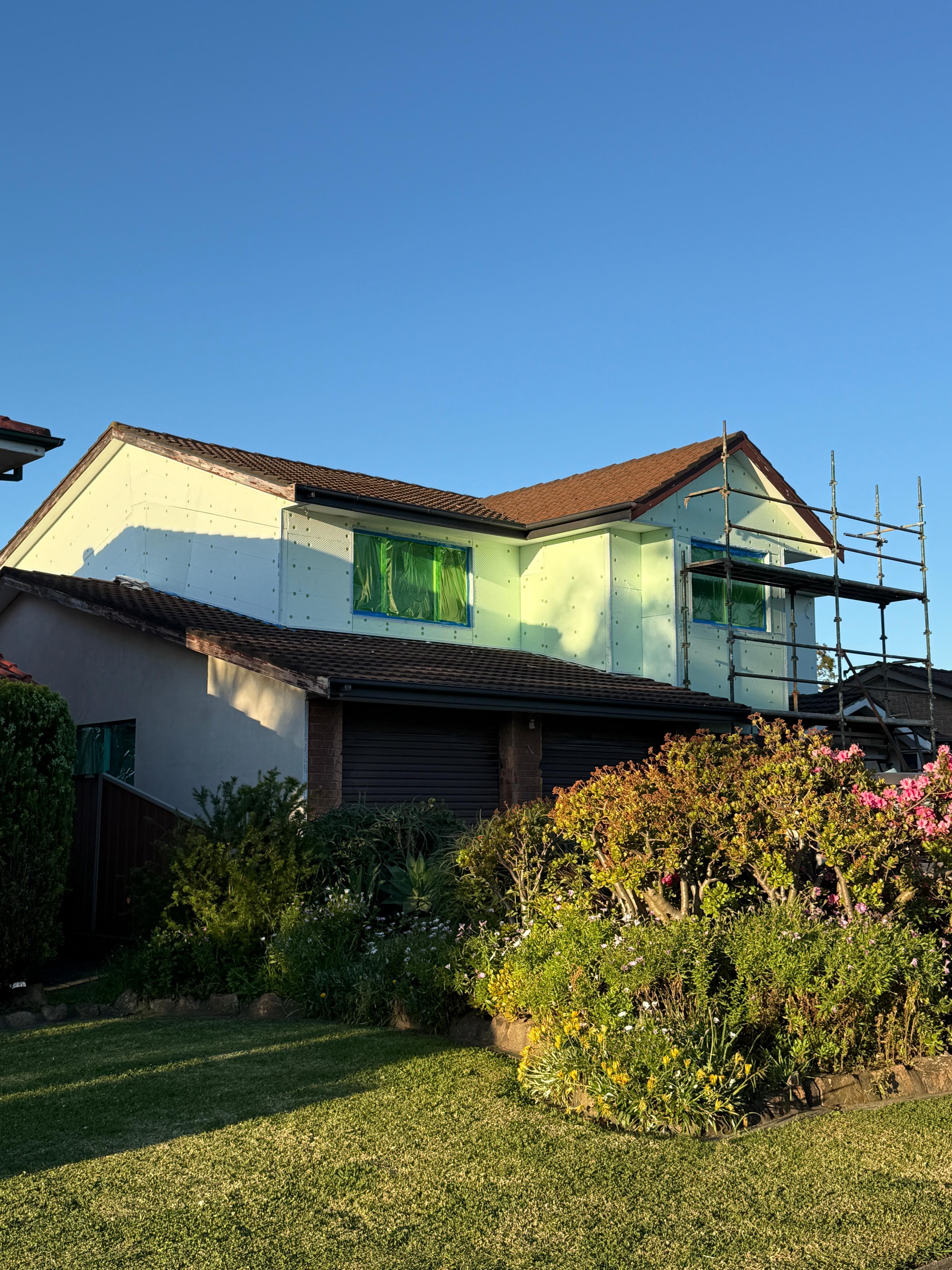 Polystyrene cladding installation in Sydney